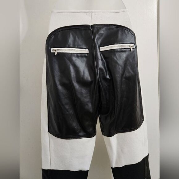 Mistress Rocks Los Angeles PU Black and White Pants Size M - Picture 9 of 11